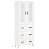vidaXL Aparador alto madera contrachapada blanco 69,5x34x180 cm
