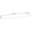 vidaXL Tablero de mesa ovalado madera maciza mango rugosa 100x50x2,5cm