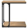 vidaXL Mesa lateral con estante Roble artesanal 50 x 35 x 52 cm