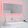 vidaXL Espejo de ba&ntilde;o LED acr&iacute;lico blanco brillo 100x8,5x37 cm