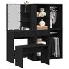 vidaXL Conjunto de mesa de vestidor con LED 4 pcs Roble Negro