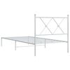 vidaXL Estructura cama sin colch&oacute;n con cabecero metal blanco 90x200 cm