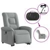 vidaXL Sill&oacute;n el&eacute;ctrico reclinable elevable de tela gris claro