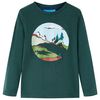 vidaXL Camiseta infantil de manga larga verde oscuro 116