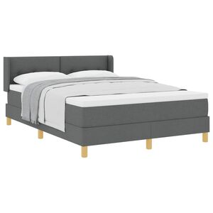 vidaXL Cama con Somier con colch&oacute;n Gris oscuro 140 x 200 cm tela