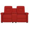 vidaXL Sill&oacute;n reclinable 2 plazas posavasos cuero sint&eacute;tico rojo tinto
