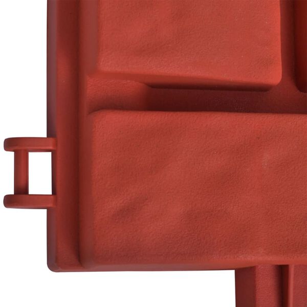 Verja separadora de c&eacute;sped color ladrillo 11 piezas