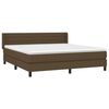 vidaXL Cama box spring con colch&oacute;n tela marr&oacute;n oscuro 160x200 cm