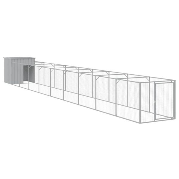 vidaXL Caseta perro corral acero galvanizado gris claro 110x1017x110cm