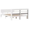 vidaXL Estructura de cama con cabecero sin colch&oacute;n blanco 140x190 cm
