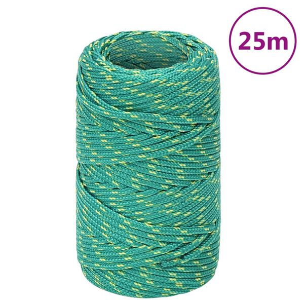 vidaXL Cuerda de barco polipropileno verde 2 mm 25 m