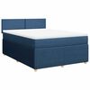 vidaXL Cama box spring con colch&oacute;n tela azul 140x190 cm