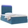 vidaXL Cama con almacenamiento y LED Azul 120 x 190 cm Terciopelo