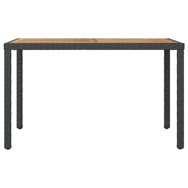 vidaXL Mesa de jard&iacute;n madera maciza acacia negro y marr&oacute;n 123x60x74 cm