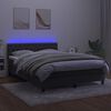 vidaXL Cama box spring colch&oacute;n y LED terciopelo gris oscuro 140x190 cm