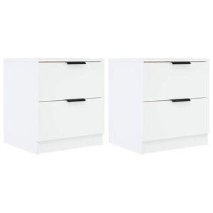 vidaXL Mesitas de noche 2 uds madera contrachapada blanco