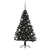 vidaXL &Aacute;rbol de Navidad Artificial Preiluminado Negro 150 cm PVC