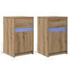 vidaXL Armario de Noche LED 2 pcs Roble artisan 38 x 34 x 61 cm