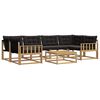 vidaXL Conjunto de sof&aacute;s de exterior 7 pcs Blanco y Negro