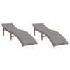 vidaXL Tumbonas con cojines 2 unidades rat&aacute;n sint&eacute;tico beige