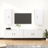 vidaXL Set de muebles para TV 4 piezas madera contrachapada blanco