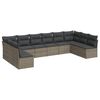 vidaXL Set de sof&aacute;s de jard&iacute;n 10 pzas con cojines rat&aacute;n sint&eacute;tico gris
