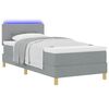 vidaXL Cama Box Spring LED con colch&oacute;n Gris Claro 90 x 190 cm tela