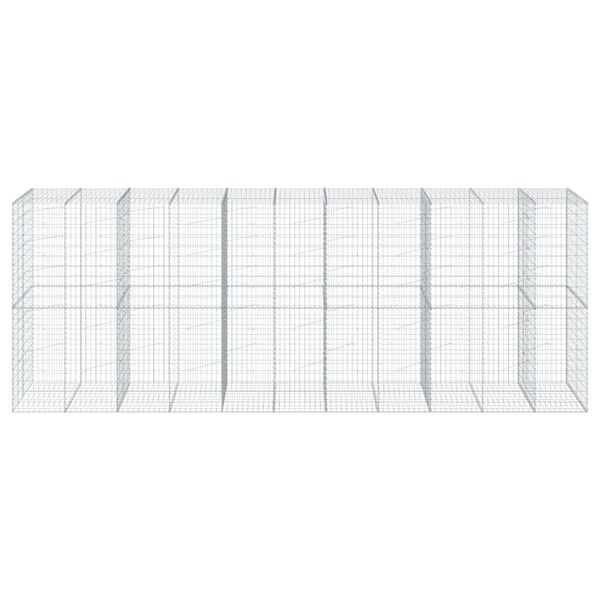 vidaXL Cesta de gaviones con cubierta hierro galvanizado 550x100x200cm