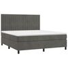 vidaXL Cama box spring con colch&oacute;n terciopelo gris oscuro 160x200 cm