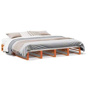 vidaXL Cama sin colch&oacute;n madera maciza de pino marr&oacute;n cera 180x200 cm