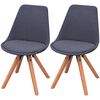 vidaXL Sillas de comedor 2 unidades tela gris oscuro