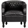 vidaXL Sill&oacute;n de cuero aut&eacute;ntico negro 62x58x65 cm