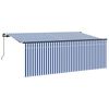 vidaXL Toldo Retr&aacute;ctil Manual Azul y 400 x 200 cm Poli&eacute;ster y Aluminio
