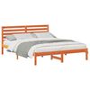 vidaXL Estructura de cama con cabecera Marr&oacute;n cera 140 x 200 cm