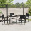 vidaXL Conjunto de Comedor de Jard&iacute;n 5 pcs Negro rat&aacute;n sint&eacute;tico