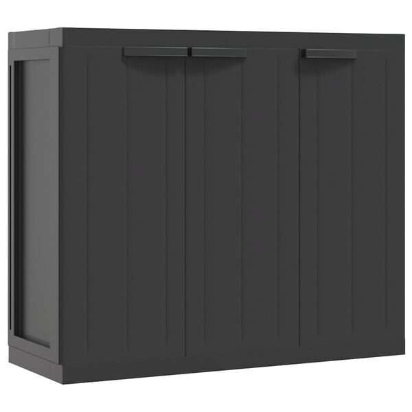 vidaXL Armario de almacenaje exterior PP negro 97x37x85 cm