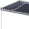 vidaXL Toldo de pie autom&aacute;tico azul y blanco 300x250 cm