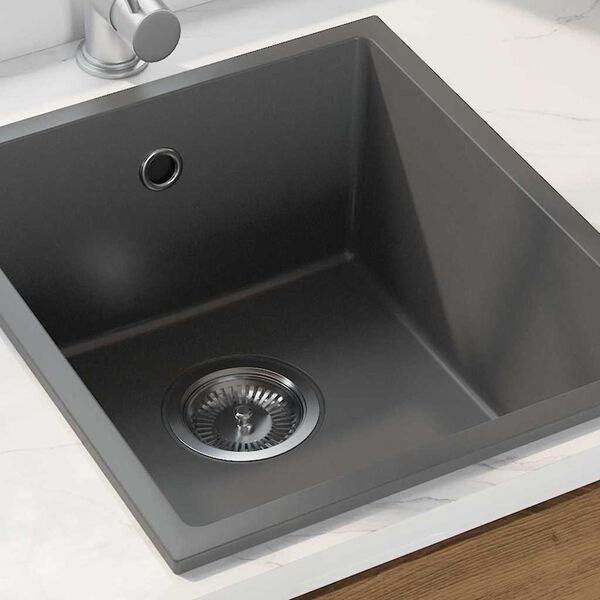 vidaXL Fregadero de cocina Gris 38 x 44 x 20 cm granito