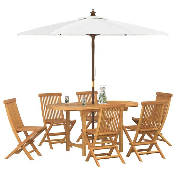 vidaXL Conjunto de Comedor de Jardín 7 pcs Marrón