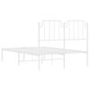 vidaXL Estructura cama sin colch&oacute;n con cabecero metal blanco 120x190cm