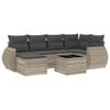 vidaXL Set de sof&aacute;s de jard&iacute;n 7 pzas con cojines rat&aacute;n PE gris claro