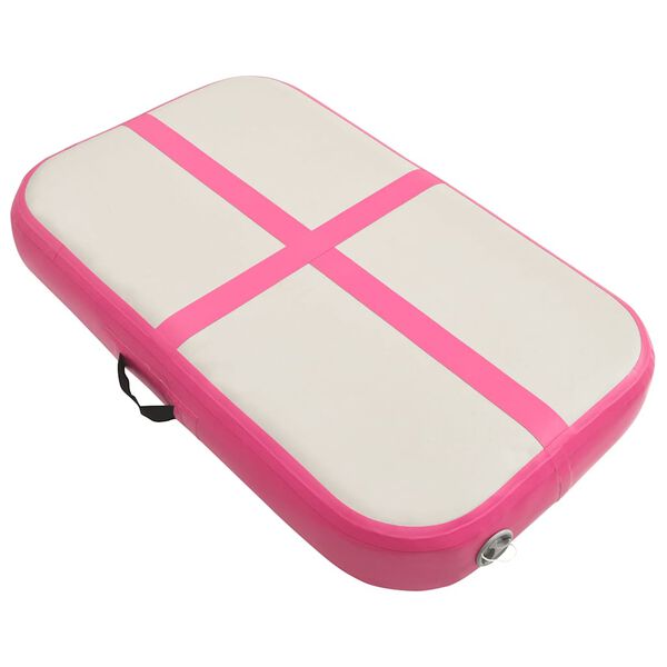 vidaXL Esterilla inflable de gimnasia con bomba PVC rosa 60x100x10 cm