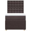 vidaXL Cama box spring con colch&oacute;n tela marr&oacute;n oscuro 90x190 cm