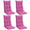 vidaXL Cojines para silla con respaldo alto 4 uds tela Oxford rosa