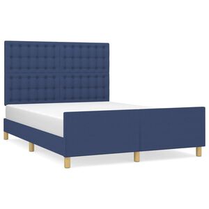 vidaXL Cama sin colch&oacute;n tela azul 140x190 cm