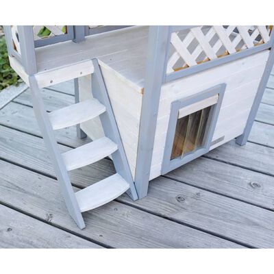 Kerbl Casa para gatos Lodge Ontario gris claro 77x50x73 cm
