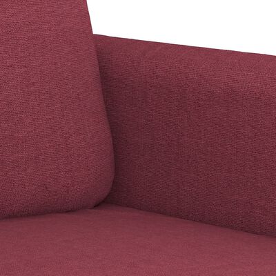 vidaXL Juego de sofás con cojines 3 piezas tela rojo tinto