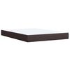 vidaXL Cama box spring con colch&oacute;n tela marr&oacute;n oscuro 140x200 cm