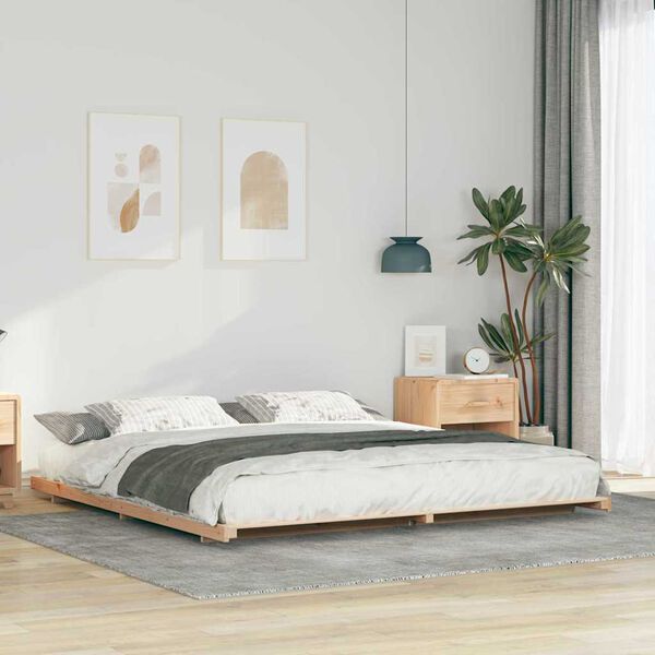 vidaXL Estructura de cama Marrón 180 x 220 cm Madera maciza de pino