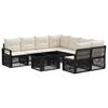 vidaXL Conjunto de sof&aacute;s de jard&iacute;n 9 uds. Negro y Blanco Crema